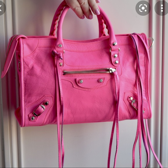 Balenciaga Handbags - Balenciaga Fluo Pink Small City Classic Bag